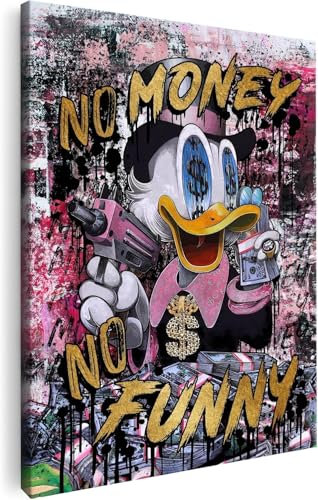 Artmazing | Dagobert Duck Bild | S-Art Bilder | Modernes Wandbild XXL für Wohnzimmer | Bild Leinwand XXL | Buntes Poster für Wand