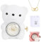 AHENKEAIA Engraved Heart Necklace with Real Rose Bear Giftbox, Preserved Rose Hug Bear Gifts for Women, White, Adult Women's Classic Heart Necklace, Valentines Day Birthday