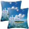 Mjinbiao Sea Island Sky Dekokissenbezüge, 30,5 cm, dekorativ, quadratisch, für Couch, Sofa, Wohnzimmer, 2 Stück