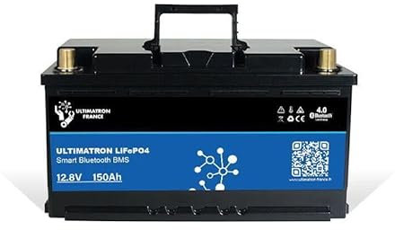 ULTIMATRON - Batterie Lithium sous siège 12.8V 150Ah LiFePO4 Smart BMS avec Bluetooth