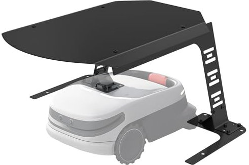 YRHome Garage pour robot tondeuse, en métal, noir, pour robot tondeuse, résistant aux intempéries, protection UV, toit, toit, pour robot à gazon et station de charge, en acier inoxydable, 77 x 94 x 36
