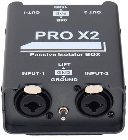 Iyalezirk Isolatore Audio A 2 Vie, Eliminatore di Corrente Audio, XLR 6.5, Isolatore Permalloy, Mixer Trasmissione in Diretta