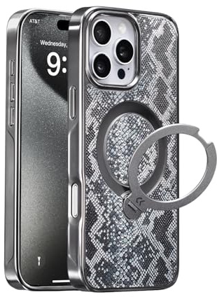 CASEKOO Snake Pattern for iPhone 16 Pro Max Case with Magnetic Stand [Compatible with MagSafe] [Military-Grade Protection] 6.9 Inch, Snake