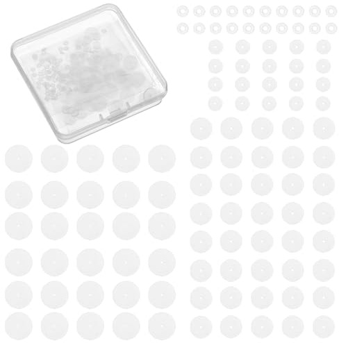 APLZGMG 120 Stück Silikon Anti Wildfleisch Piercing Disc, 3/5/7/9mm Keloid Disc Transparente Piercing, Ohrring Rückseiten Clear Disce Pads, Ohrläppchen Scheibe für Ohrringe Stabilisierende