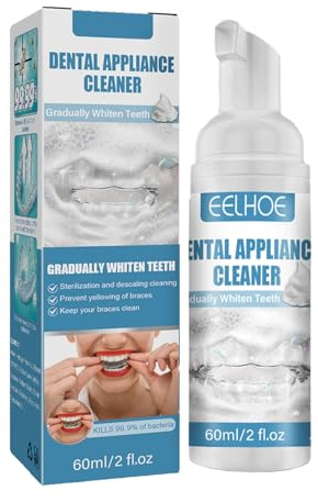 Zahnspangenreiniger,Retainer Reiniger Schaum,Reinigungsmittel für Zahnspangen,Zahnspangen-Reinigungsschaum,60ML,Retainer Fleckenentfernungsschaum