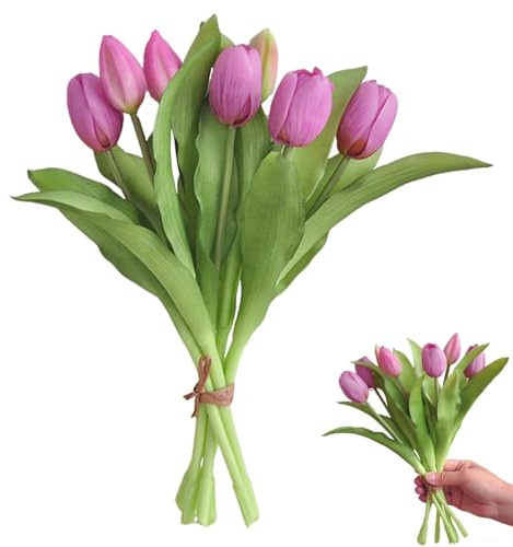 7 Pezzi Tulipani Finti Realistici Fiori Finti Piante Finte che Sembrano