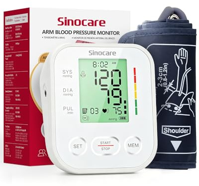 Blood Pressure Monitors with Large Cuff, 4-Color Backlight & 2-User Memory | Accurate BP Monitor Blood Pressure Machine for Home Use with Large Cuff (22-42cm)
