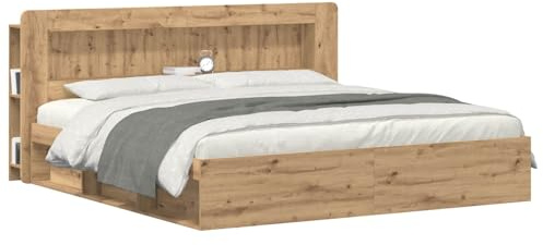 vidaXL Kopfteil-Schrank mit Speicher Artisan-Eiche Holzwerkstoff, Organisationsschrank fürs Schlafzimmer, vielseitiger Kopfhörer, stylische Ergänzung, haltbare Aufbewahrung