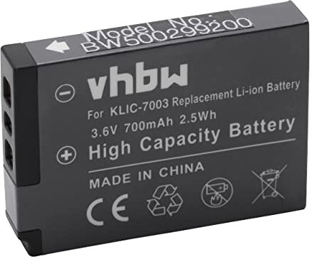 vhbw 1x Akku kompatibel mit Kodak EasyShare V1003, M380, M381, M420, V803, Z950 Kamera (700 mAh, 3,6 V, Li-Ion)