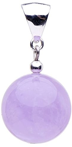Anhänger aus echtem Amethyst & 925 Silber Kugel Ã˜18mm hellviolett flieder Damen