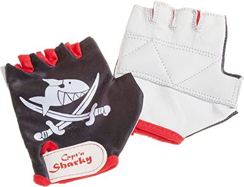 Bike Fashion Unisex Kinder Capt'n Sharky Handschuhe, Schwarz,Weiß,Rot, 4