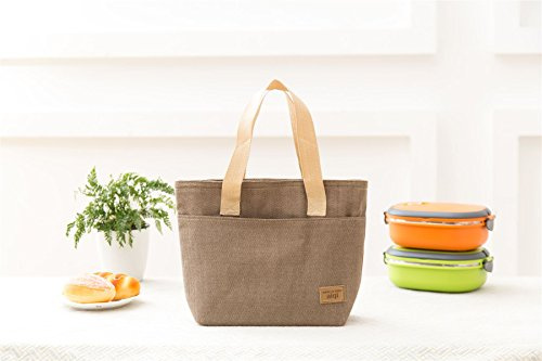 Vinsani Insulated Thermal Lunch Bag Portable Reusable Cooler Bag Unisex | Waterproof & Leak-Proof Design for Outdoor, Beach, Camping, BBQ & Travel, Lightweight & Foldable - Brown