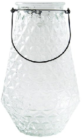 Windlicht Hurricane PHYLLES Dekoglas H30 cm x Ø20 cm Glas klar - für Terrasse, Garten oder Balkon Deko Glas