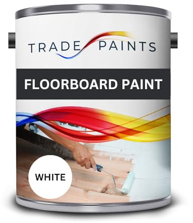Trade Paints Floorboard Paint For Wooden Floors - White - 1L - Attractive Satin Finish