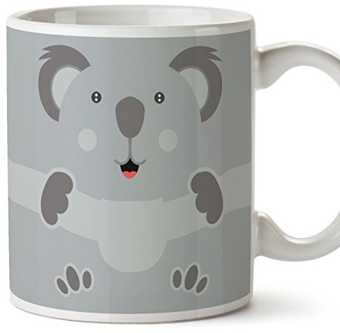 Mugffins Koala mug Tasses de Petit déjeuner Originales - idées de Cadeaux drôles d'animaux - Céramique 350 ML