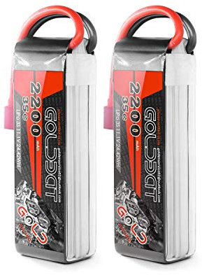 GOLDBAT RC Batterie 2200 mAh 11,1V 35C 3S LiPo Ersatzakku Batterie Modellbau Akku mit Deans Stecker für RC Auto Truck Flugzeug Heilikopter Boot RC Hobby (2 Pack)