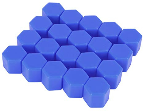 X AUTOHAUX 20 Stück 19 mm Universal Blau Silikon Auto Radmutter Radnabe Schraube Felge Bolzen Abdeckungen Staubschutz Reifen Schraubenkappen