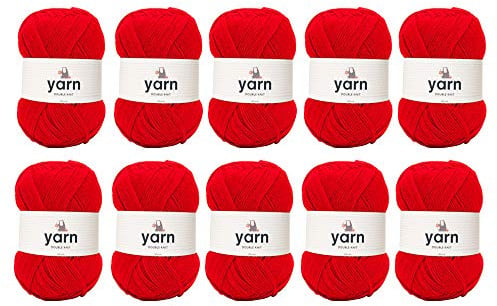 Korbond DK Yarn 10x100g 2900m, Knitting & Crochet, Red | Red | 10 x 100g Balls | Approx. 2,900m Total | 100% Acrylic