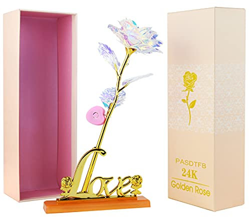 Weihnachten Geschenke für Frauen 24K Gold Vergoldete Rose Geburtstagsgeschenk für Frauen Ewige Rose Geschenke für Mama Mädchen Frau Oma Geschenk Freundin Geburtstag Jahrestag Hochzeits Valentinstag