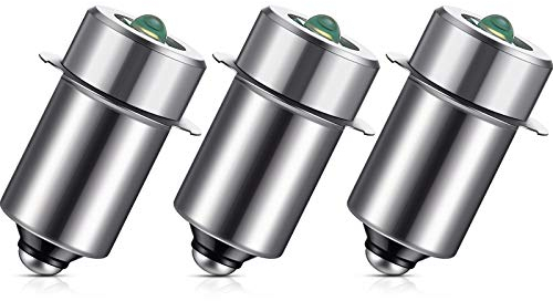 Honoson 3 Pieces 3-6V LED Flashlight Bulb Replacement Bulb 3W DC3V P13.5S LED Flashlight Bulbs Replacement