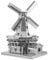 Piececool 3D Puzzle Metal Silver Netherlandish Windmills, Scenic Buildings Craft Model Kits for Adults to Build, 3D Puzzles Adult Teens for Stainless Steel, Home Decoration, 89 Pieces