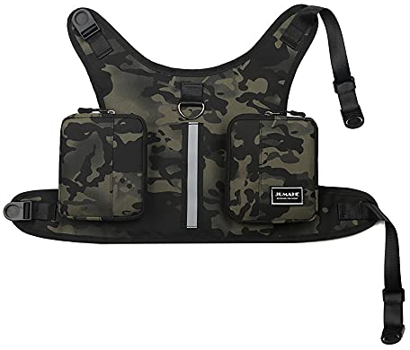 NC Hunde-Satteltaschen, strapazierfähige Hundegeschirr-Rucksack mit reflektierendem Band, für Reisen, Camping, Wandern, mittelgroße und große Hunde (L, Camouflage)