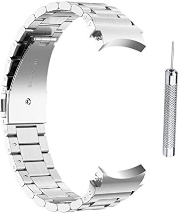 Bagima Cinturino di ricambio compatibile con Samsung Galaxy Watch4 40 44 mm, cinturino in acciaio inox per Galaxy Watch 4 Classic 46 mm 42 mm, argento, acciaio inox
