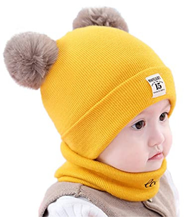 SIFANGPING KindermützenMädchen und Jungen Babymützen und Schal Sets Winter Lätzchen Kopfbedeckungen und Schals