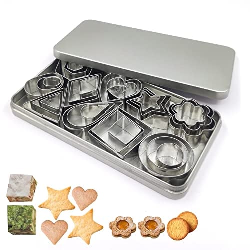 Cortapastas Navidad, 30 Piezas moldes galletas, Juego de Cortadores de Galletas, Galletas Cortador Geometría Moldes, Mini Cortadores de Galletas