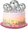 Yorgewd Disco Ball Cake Decorations, 10 PCS Disco Ball Cake Toppers Cupcake Toppers 1970s Disco Themed Cake Toppers for Disco Theme 70's Party Supplies (4 Size), Silver