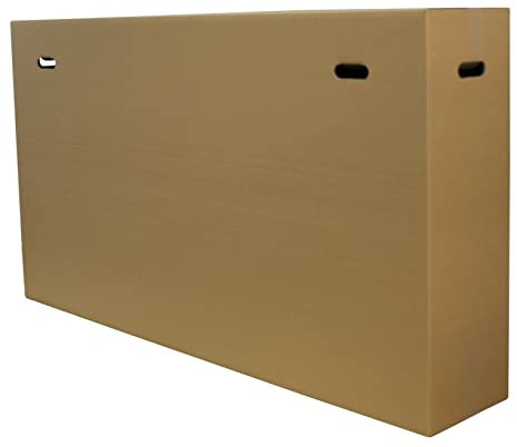 Rammento 3-Pack Large 145cm Double-Walled Cardboard Bike Transport Boxes | Flat-Pack Heavy-Duty Cardboard TV Box for Moving, Large Parcel Box with 2 Handles for Posting | Bicycle Boxes for Air Travel