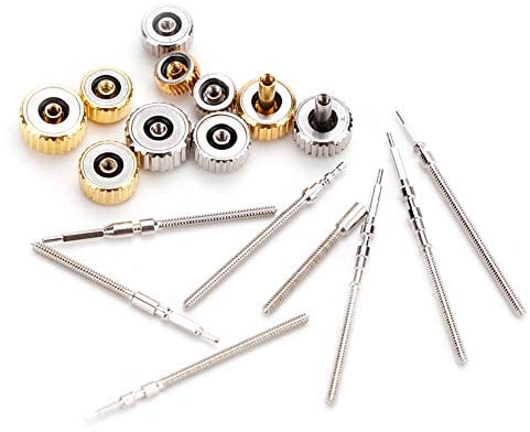 uhrenwerkzeug,Uhrenwerkzeug,Uhren Kronen,Rown and Stem Replacement,Watch Stem and Crown Ersatzteile,Rotary Watch Crown,Watch Schäfte Und Kronen Edelstahl Watch Crown Spring Bar Set Watch Repair Tool Z