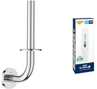 GROHE Start - Reservepapierhalter (Material: Metall, wandmonatge, verdeckte Befestigung), Chrom, 41186000 + Kleber für Badaccessoires