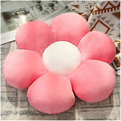 LANFIRE Kissen mit Blumen Bodenkissen Sitzkissen im Innenhof Dekokissen aus Plüsch Sitzkissen (50CM, Hellrosa)