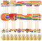 Pack of 40 Rainbow Pride Cupcake Toppers Rainbow Flag Cake Toothpick Cocktail Sticks Tableware Party Supplies for Gay Pride Month Decorations, Support LGBTQ Pride Stuff Accessories