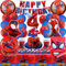 Spiderma Geburtstagsdeko 4 Jahre, Spiderma Deko Geburtstag Kinder, Spiderma Luftballons,Spiderma Teller und Becher Set,Spiderma Tortendeko,Spiderma Tischdecke,Servietten,Spiderma Kindergeburtstag