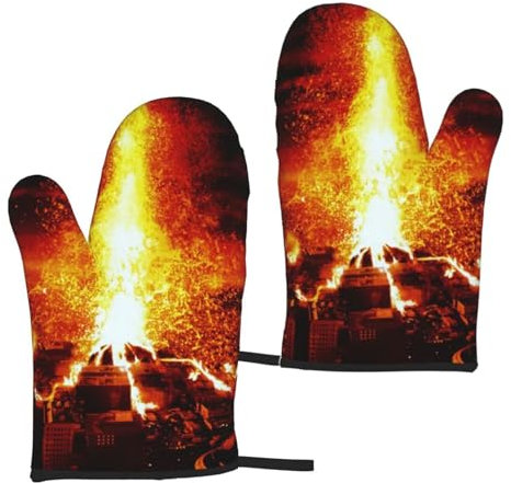 Ofenhandschuhe Hitzebeständige Ofenhandschuhe Küche Mikrowelle Handschuhe Zum Grillen Kochen Backen - Vulkan