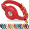 OOPSDOGGY AirTag-Katzenhalsband aus Leder mit Glöckchen, Nicht abreißbar, mit Apple Airtag-Halter, leichtes GPS-Haustierhalsband für Mädchen, Jungen, Katzen, kleine Hunde, Welpen (Rot)