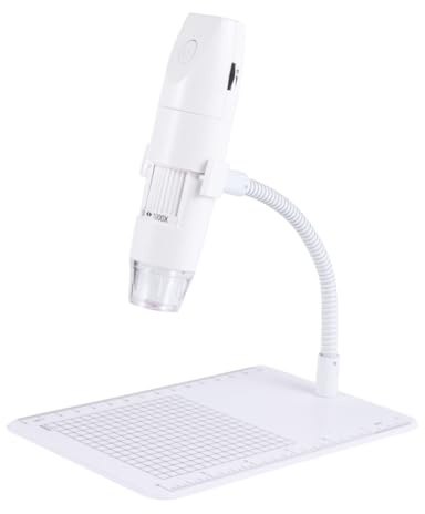 BESTonZON USB Mikroskop 1000-fache Vergrößerung Weiß Tragbares Digitalmikroskop mit USB WLAN Kompatibel für Handypc und Tablet Vielseitig für Biologie Schmuck und Werkstatt
