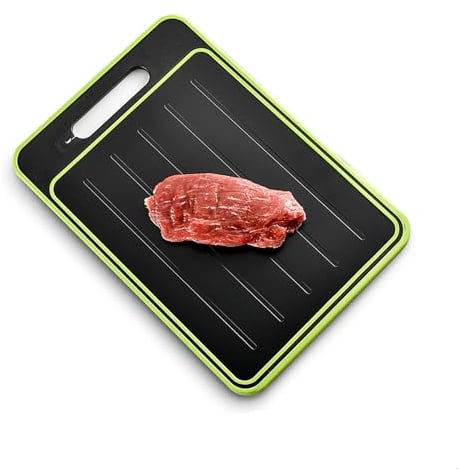 4 in 1 Defrosting Board, Miracle Melt Defrosting Board Fast Thaw Meat & Frozen Food, Defrosting Tray Double As Cutting Board with Grater, Sharpener, 2-Sided Chopping Board (9.8x14)