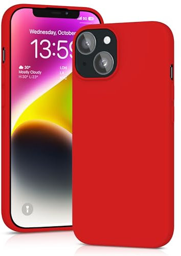 YATWIN Silicone Case for iPhone 14 Plus, Soft-Touch, Shockproof, DustProof, Antiskid Full Body Armour Phone Cover for Apple iPhone 14 Plus - Red