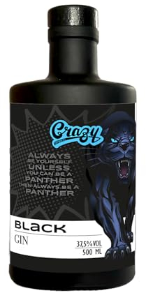 Crazy Black Gin – 500ml Handcrafted & vegan, 37,5% Vol – einzigartiger Premium Gin mit intensiver Brombeer-Note
