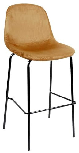 HOME DECO FACTORY, HD0066, Set mit 2 Barstühlen Giulia Yellow, Lounge Edition, Möbel, Sitz, Hocker und Barstuhl, 46 x 100,4 x 48,2 cm, Sitzhöhe 70 cm, Gelb Schwarz