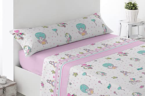 ENERGY COLORS TEXTIL-HOGAR Juego Sábanas Infantil Estampadas Verano, Juego 3 Piezas Microfibra. Sábanas Tacto Fino, Suave, Ajustable y Transpirable. (Rosa, Cama 105)