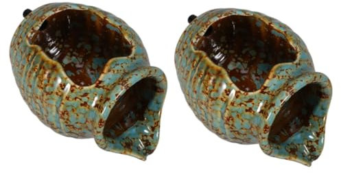 BESPORTBLE 2St Tontopf mit zirkulierendem Wasser wasserpumpe teichpumpe Fluchtdekoration Aquarium Versteck Höhle Aquarienhöhlen und Verstecke Brunnenglas für den Außenbereich Hofglas Keramik