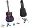 Akustikgitarre, Konzertgitarre, 6 Nylonsaiten, Vintage, Fichtengitarre mit Kerbsaiten, Folk-Gitarre für Auftritte und Prüfungen, Lila