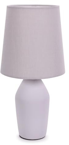ValueLights | Lilac Ceramic Base Table Lamp with Tapered Fabric Lampshade Bedroom Bedside Light - LED Bulb Included | Table Lamps & Home Improvements Essential