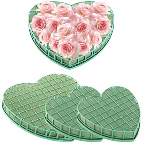 JMIATRY 4 Stück Steckschaum 30+20cm, Steckschaum für Blumen, Steckschaum Herz Blumensteckschaum für Hochzeit, Ostern und Geburtstag