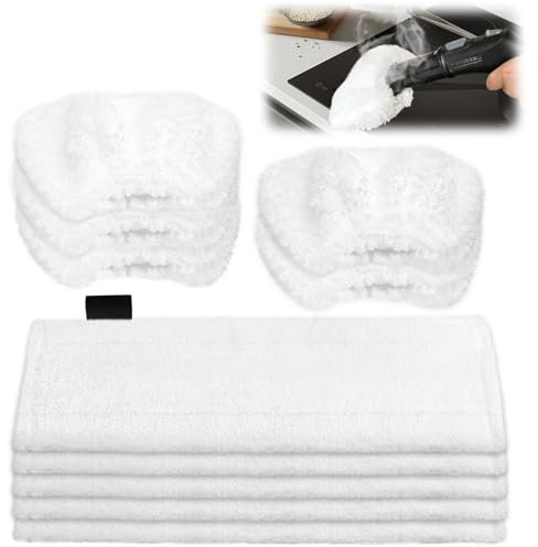 TOSAVGA 10 Bonnettes Microfibre Lingettes pour Karcher Vapeur, 5 Chiffons pour le sol+5 Housses pour la Buse Manuelle pour Nettoyeur Vapeur Karcher Easy Fix SC2 SC3 SC4 SC5