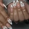 Almond False Nails - 24Pcs French Tip False Nails Short with White Bow - Press on Nails with Glue - Nude White Stick on Nails - Full Cover Acrylic Square False Nail Tips for Women Girls Nail Art